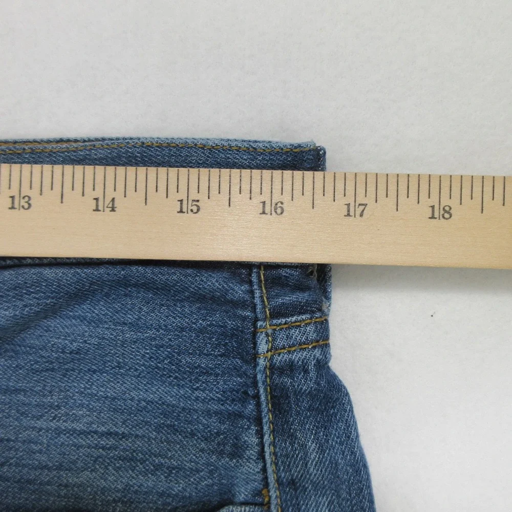 Levi's Men Jeans 33x30 501 Straight Leg Blue Denim Medium Wash Zipper Added